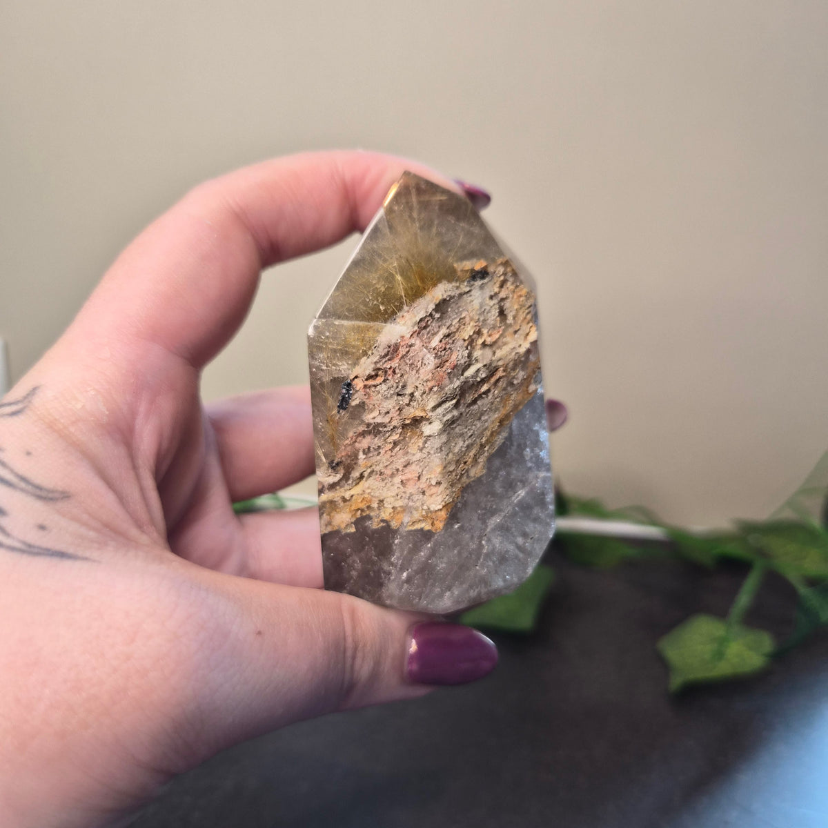 Green Rutilated Quartz Points