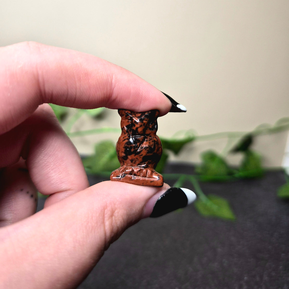 Mahogany Obsidian Mini Owl