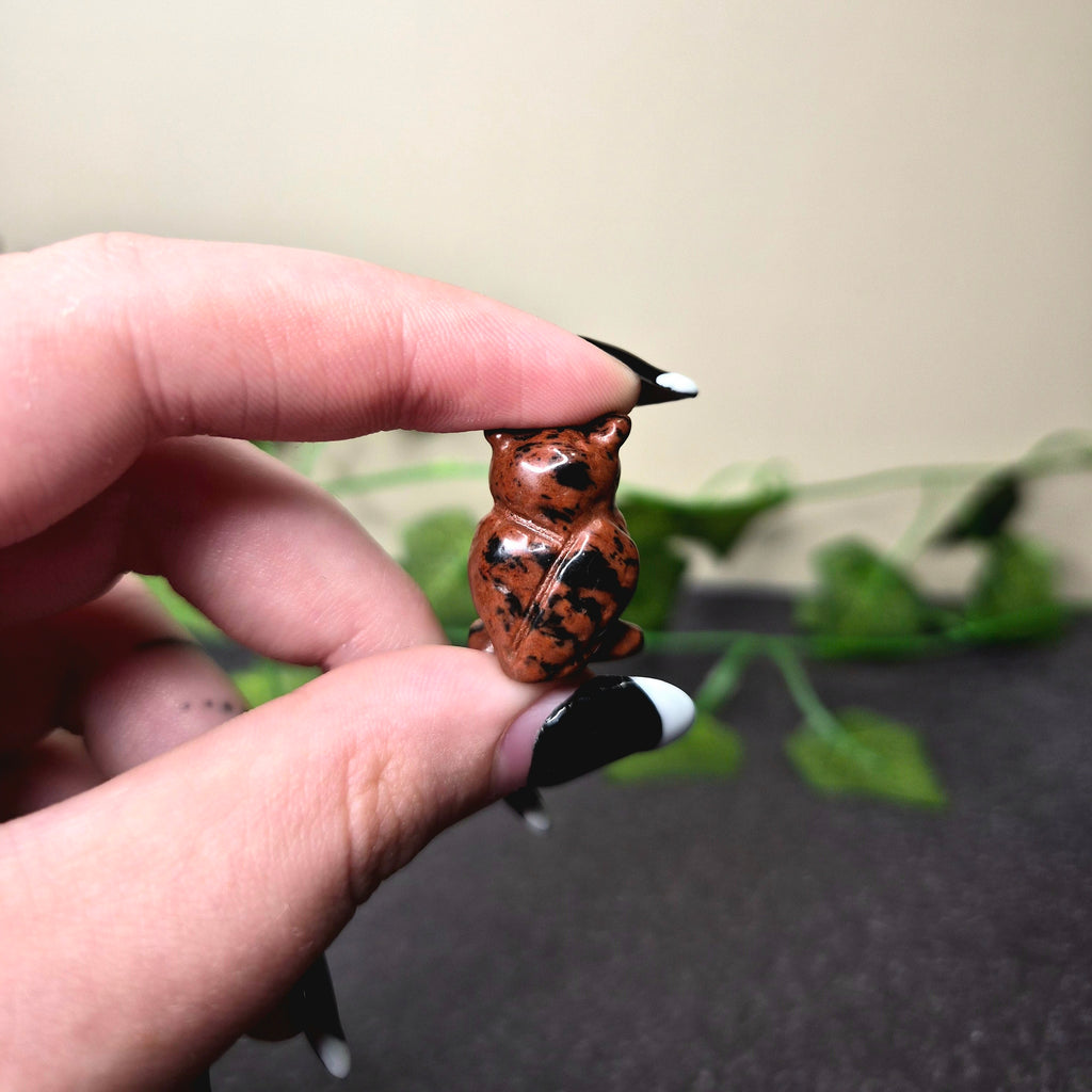 Mahogany Obsidian Mini Owl