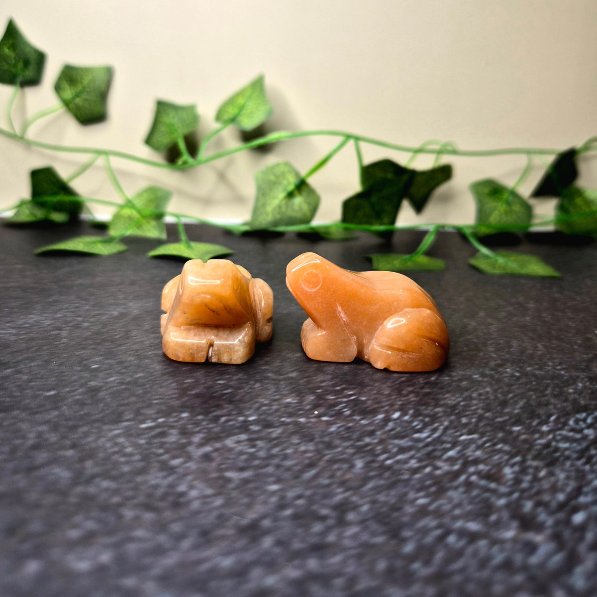 Peach Aventurine Frog