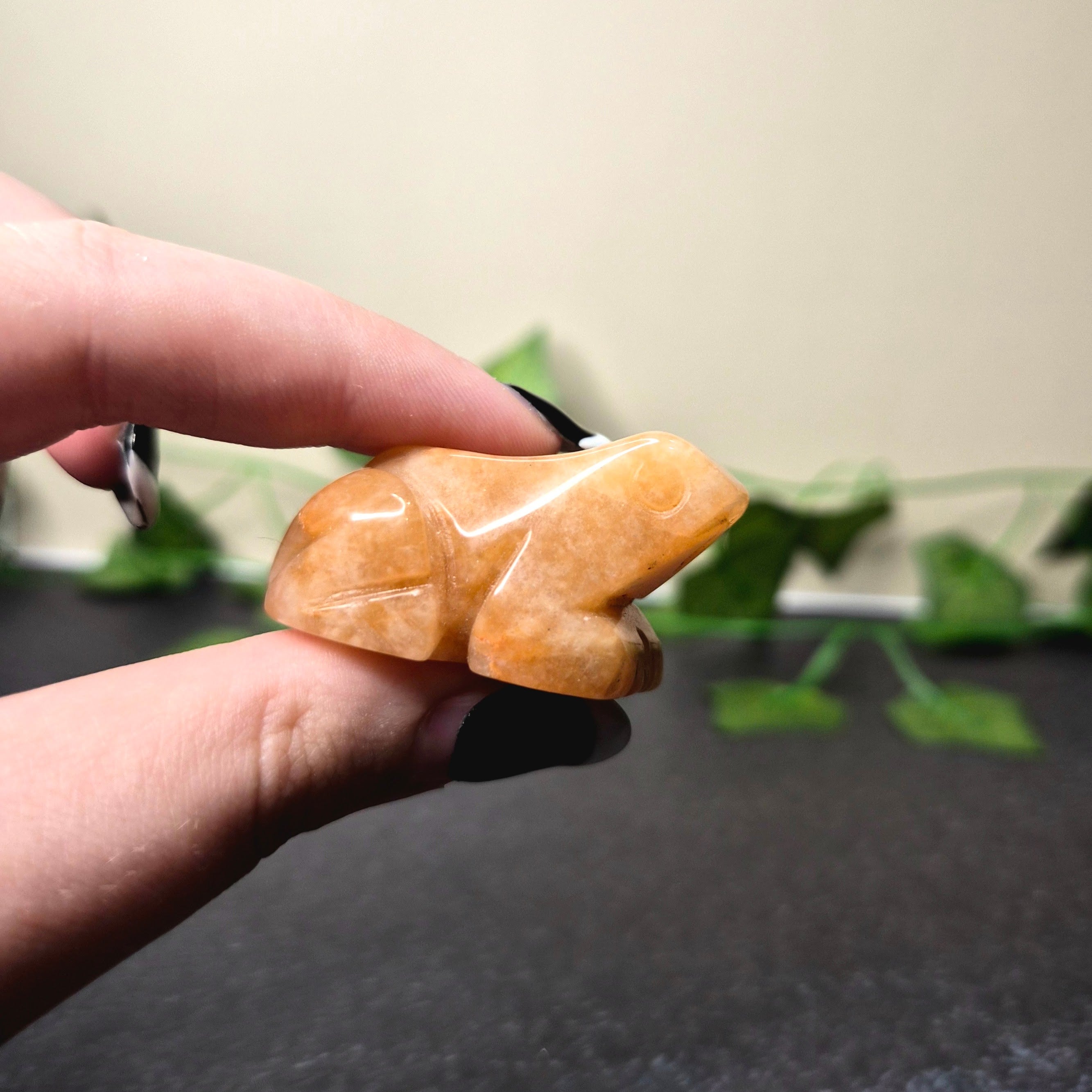 Peach Aventurine Frog
